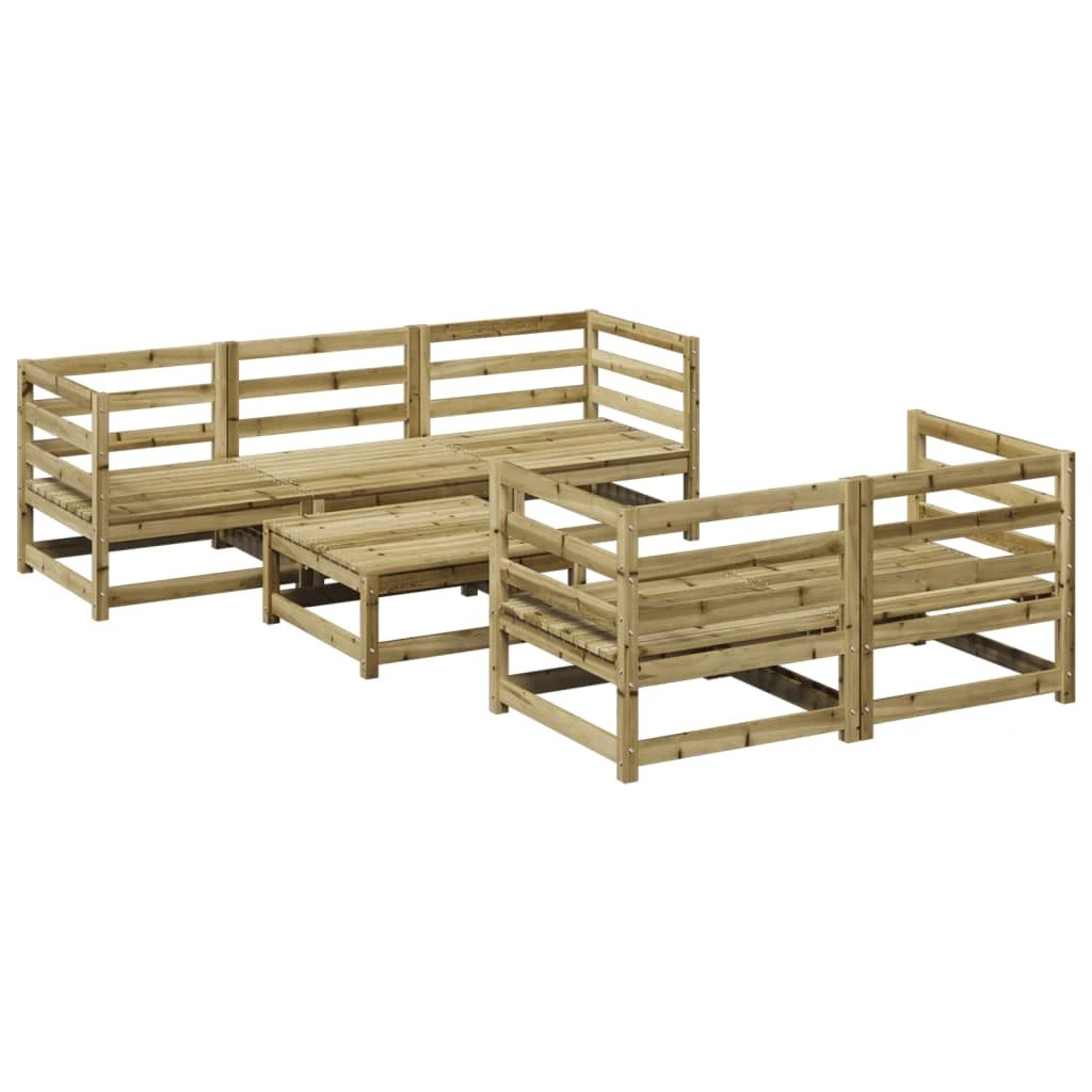 vidaXL 6 Piece Garden Sofa Set Solid Wood Pine by vidaXL