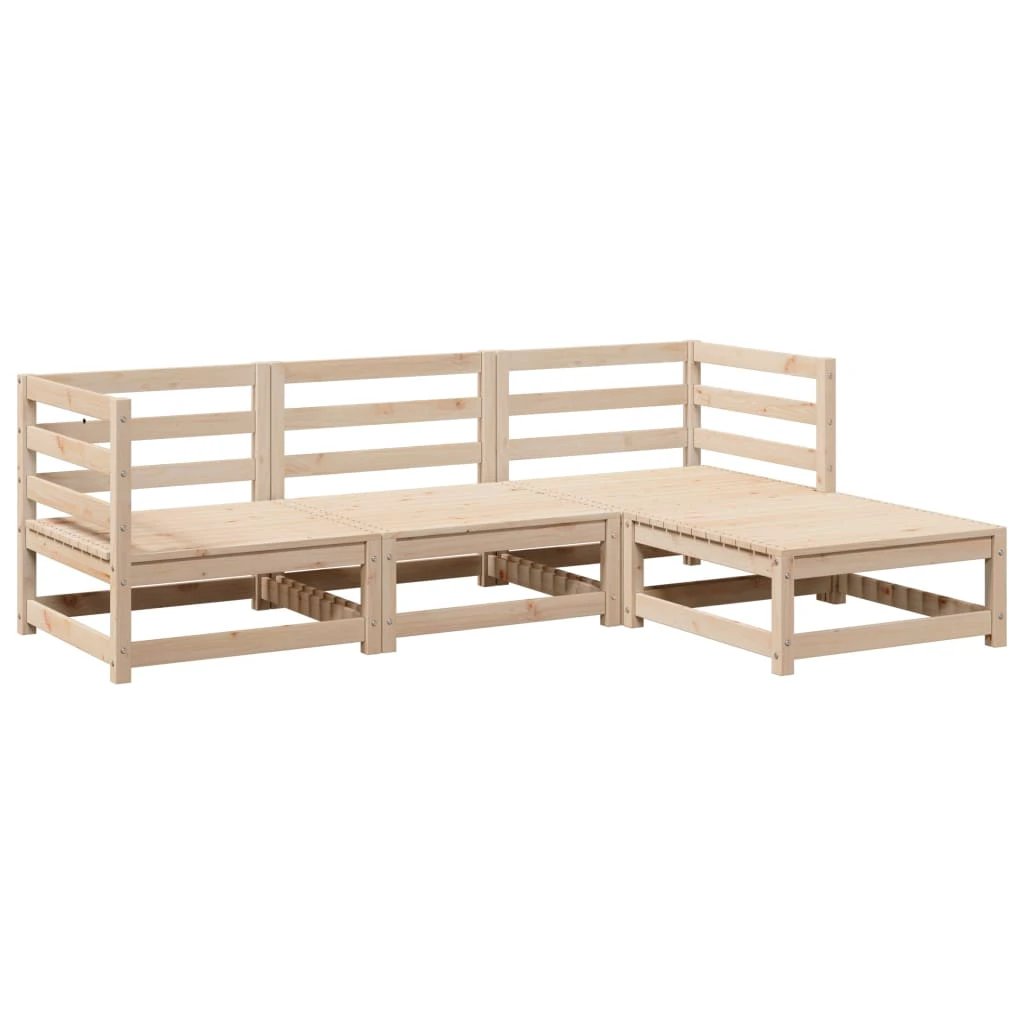 vidaXL vidaXL 4 Piece Garden Sofa Set Solid Wood Pine - Garden Sofa Sets