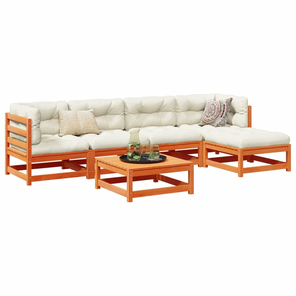 vidaXL 6 Piece Garden Sofa Set Solid Wood Pine by vidaXL