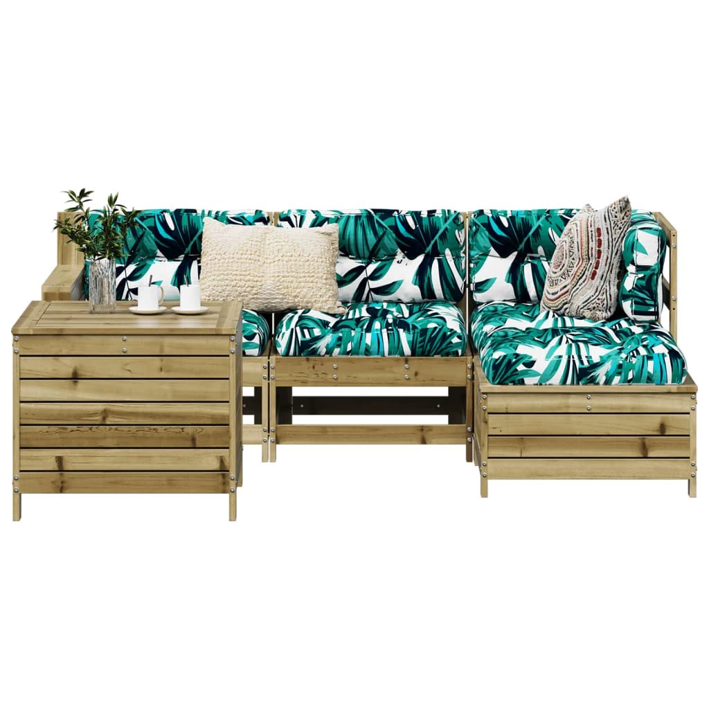 vidaXL vidaXL 5 Piece Garden Sofa Set Solid Wood Pine - Garden Sofa Sets