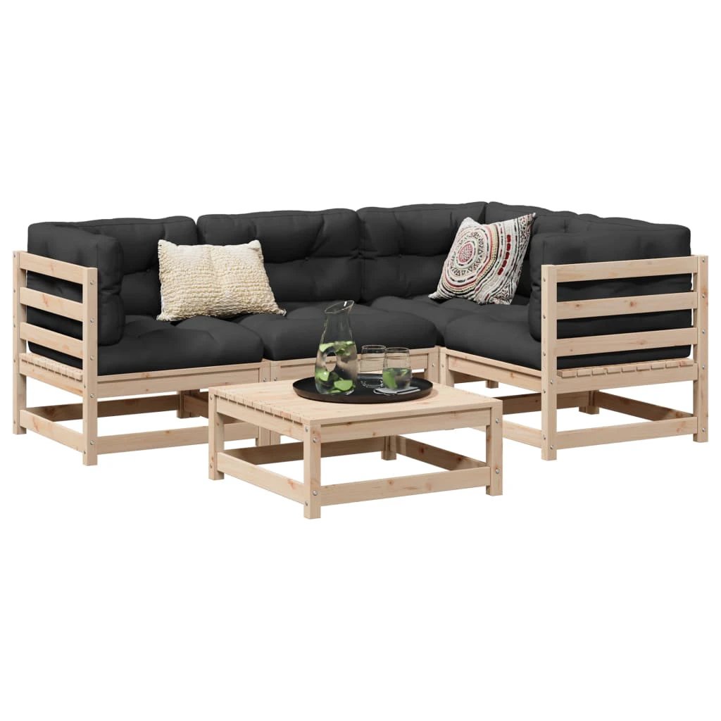vidaXL 5 Piece Garden Sofa Set Solid Wood Pine by vidaXL