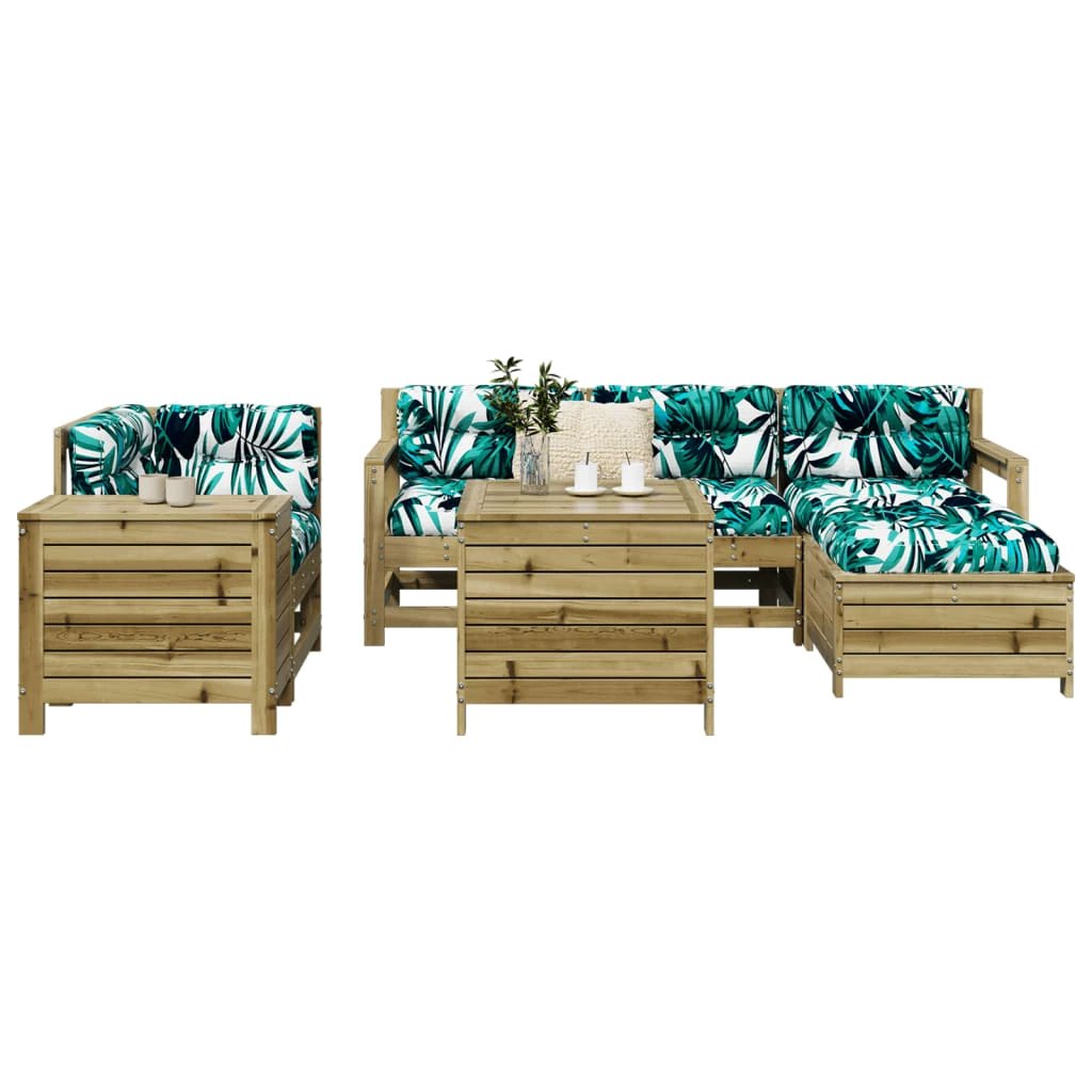 vidaXL 7 Piece Garden Sofa Set Solid Wood Pine by vidaXL