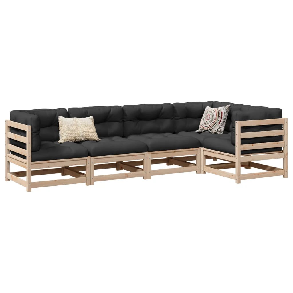 vidaXL vidaXL 5 Piece Garden Sofa Set Solid Wood Pine - Garden Sofa Sets