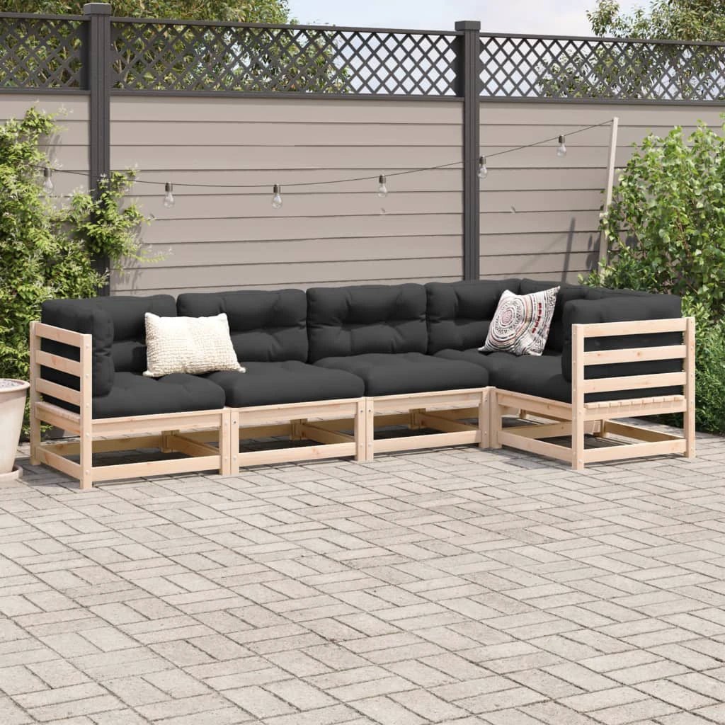 vidaXL vidaXL 5 Piece Garden Sofa Set Solid Wood Pine - Garden Sofa Sets