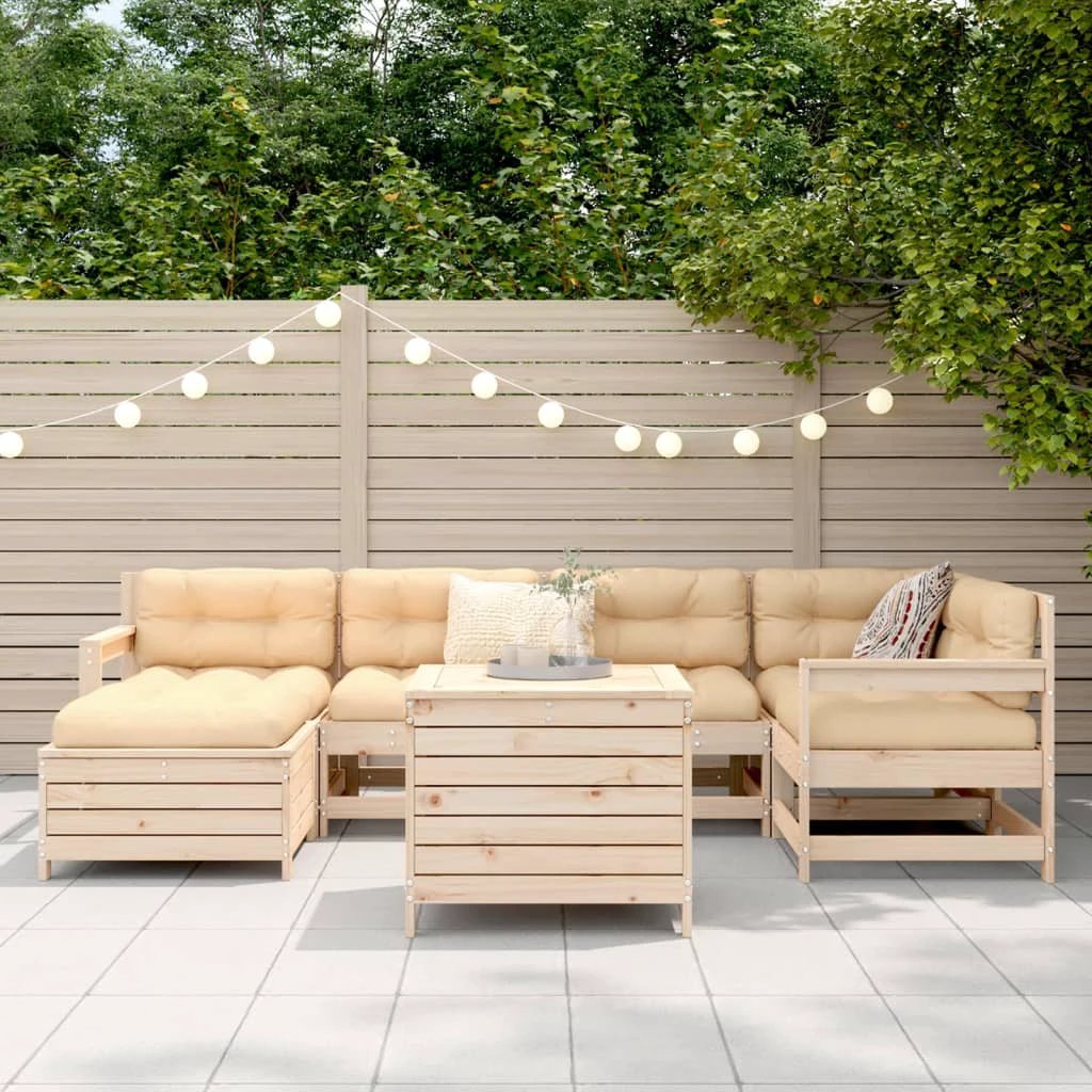 vidaXL vidaXL 7 Piece Garden Sofa Set Solid Wood Pine - Garden Sofa Sets