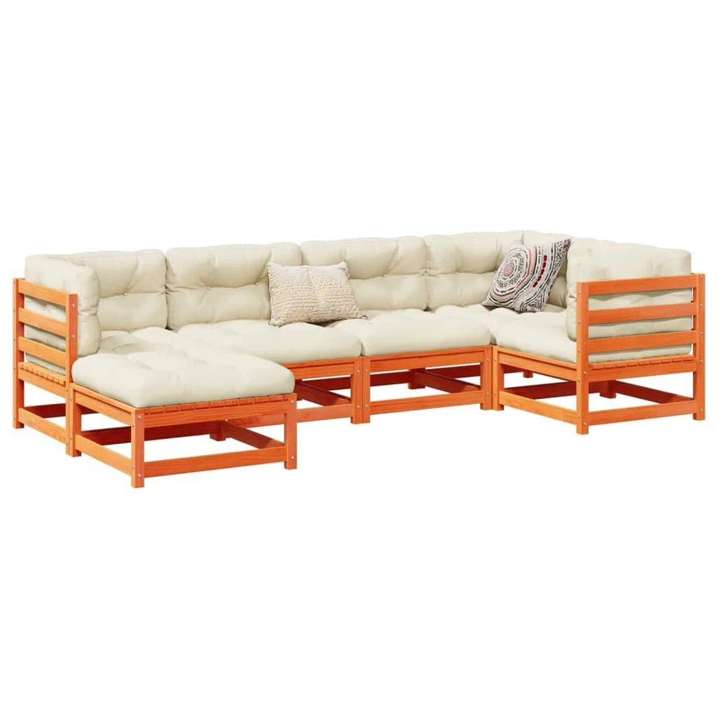 vidaXL 6 Piece Garden Sofa Set Solid Wood Pine by vidaXL