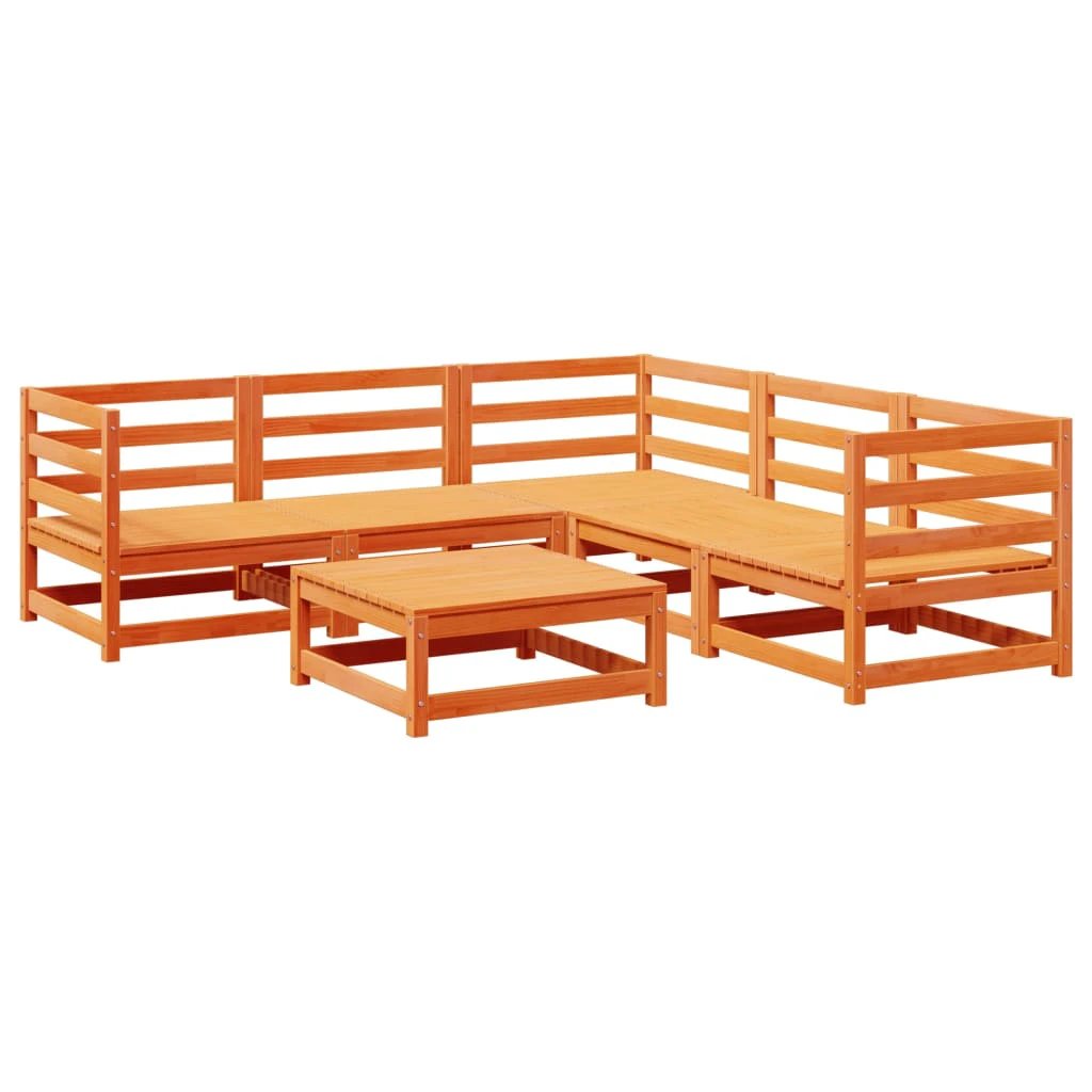 vidaXL vidaXL 6 Piece Garden Sofa Set Solid Wood Pine - Garden Sofa Sets
