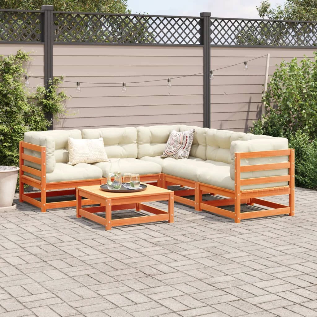 vidaXL vidaXL 6 Piece Garden Sofa Set Solid Wood Pine - Garden Sofa Sets