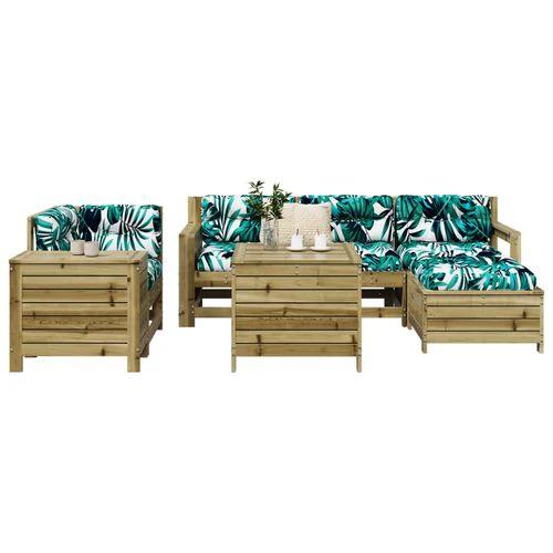 vidaXL vidaXL 7 Piece Garden Sofa Set with Cushions in Solid Wood Pine for Outdoor Entertaining - Garden Sofa Sets