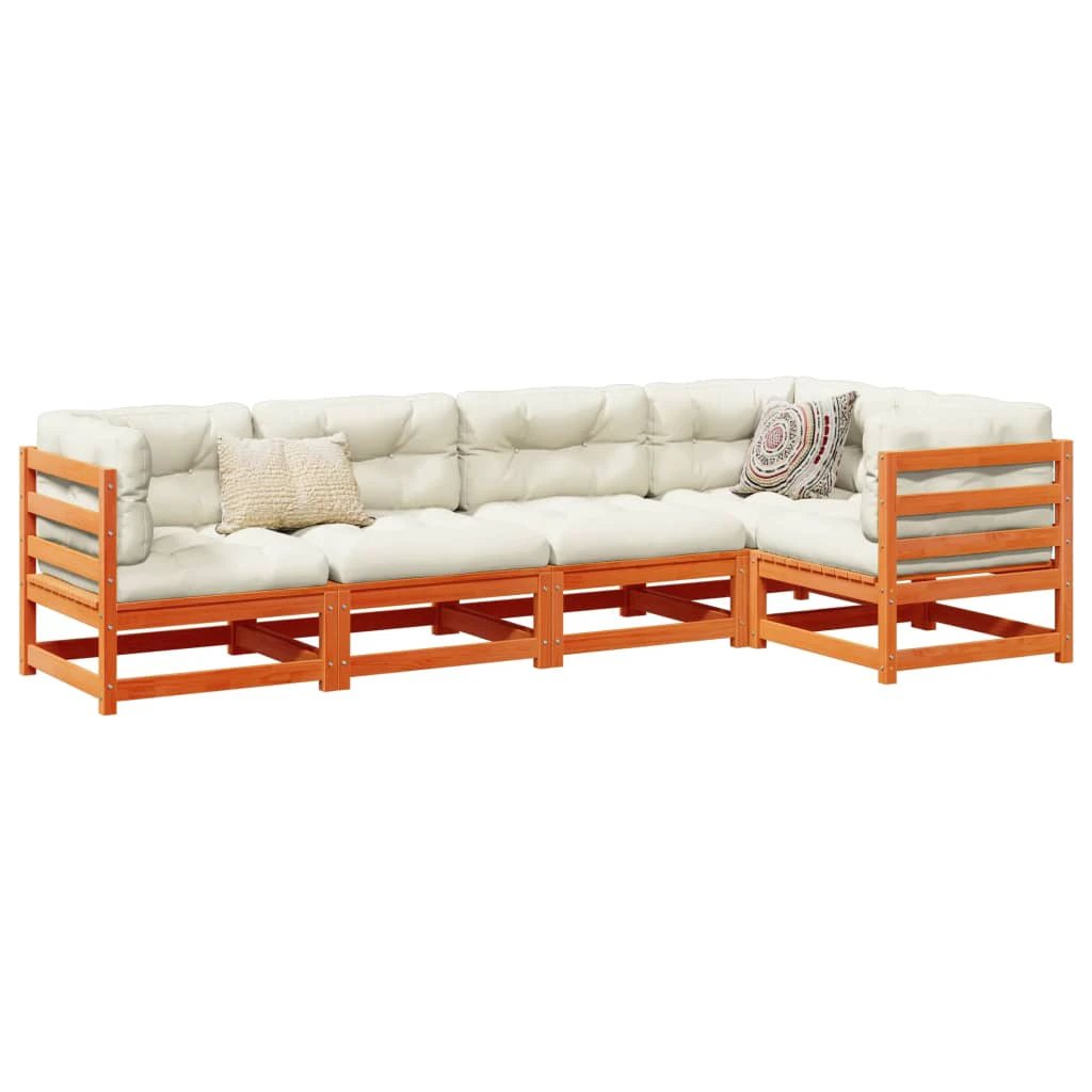 vidaXL 5 Piece Garden Sofa Set Solid Wood Pine by vidaXL