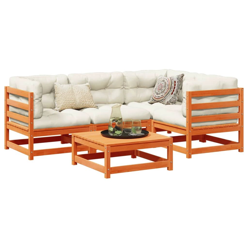 vidaXL 5 Piece Garden Sofa Set Solid Wood Pine by vidaXL