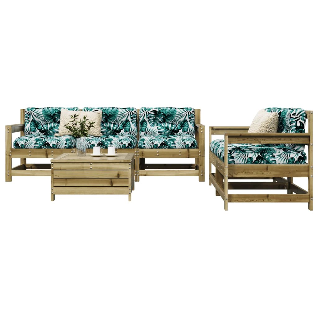 vidaXL vidaXL 6 Piece Garden Sofa Set Solid Wood Pine - Garden Sofa Sets
