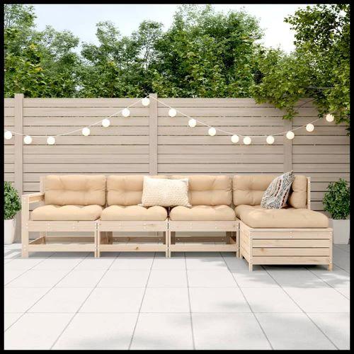 vidaXL 5 Piece Garden Sofa Set Solid Wood Pine with Comfortable Cushions for Outdoor Relaxation by vidaXL