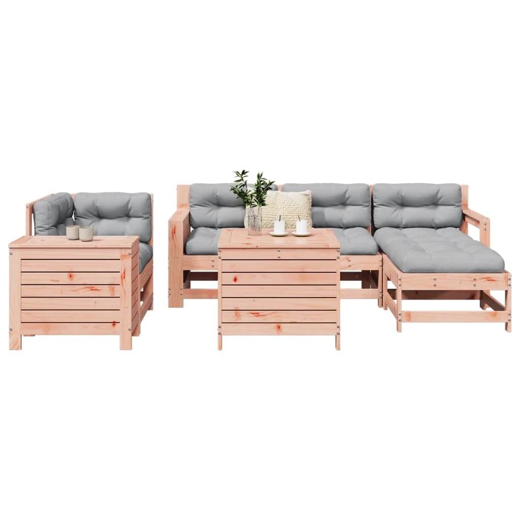 vidaXL 7 Piece Garden Sofa Set White Solid Wood Pine by vidaXL