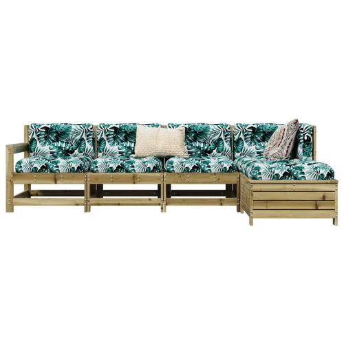 vidaXL 5 Piece Garden Sofa Set Solid Wood Pine with Comfortable Cushions for Outdoor Relaxation by vidaXL