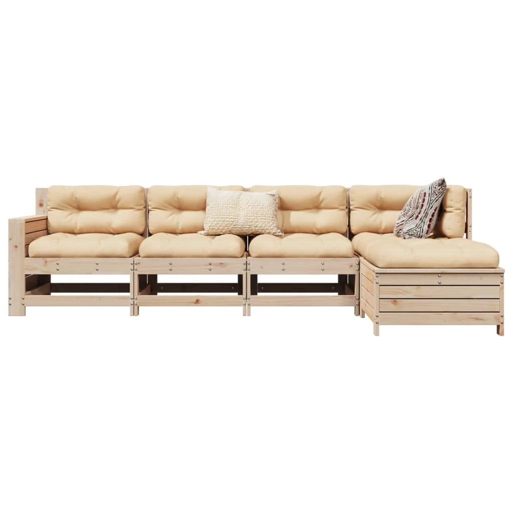 vidaXL vidaXL 5 Piece Garden Sofa Set Solid Wood Pine - Garden Sofa Sets