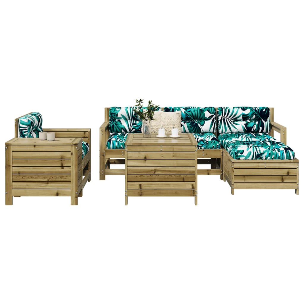 vidaXL 7 Piece Garden Sofa Set Solid Wood Pine by vidaXL