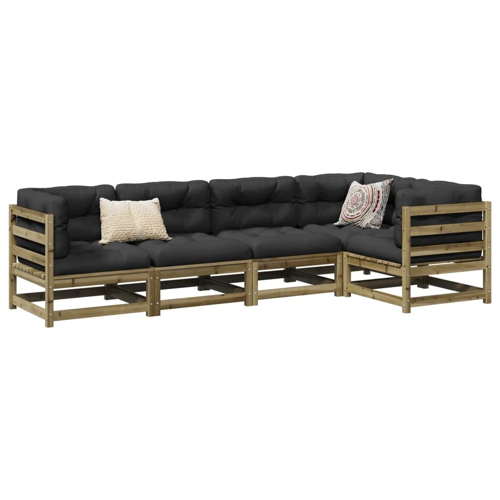 vidaXL vidaXL 5 Piece Garden Sofa Set Solid Wood Pine - Garden Sofa Sets