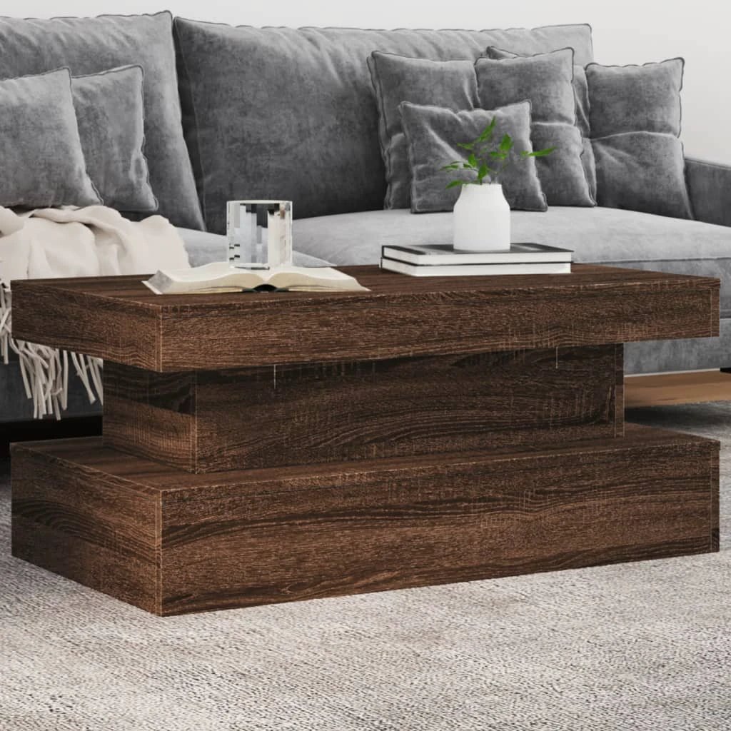 vidaXL VidaXL Coffee Table 50x50x40 cm LED Lights Living Room - Coffee Table