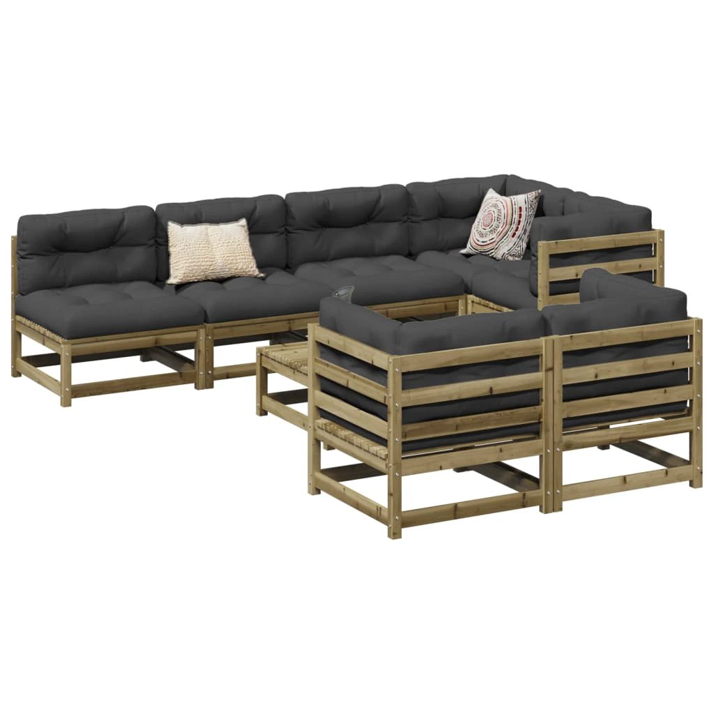 vidaXL vidaXL 8 Piece Garden Sofa Set Solid Wood Pine - Garden Sofa Sets