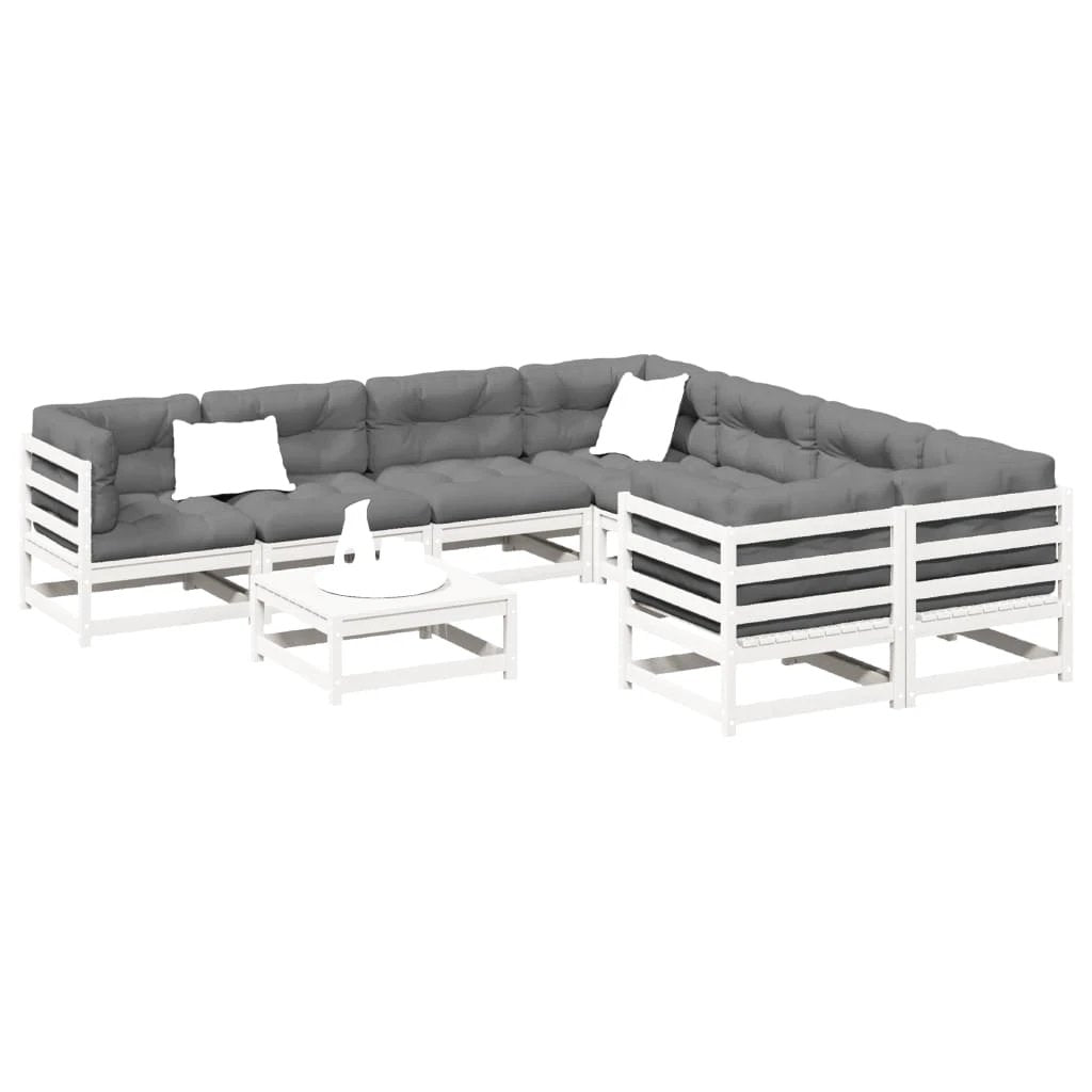 vidaXL 9 Piece Garden Sofa Set Solid Wood Pine by vidaXL