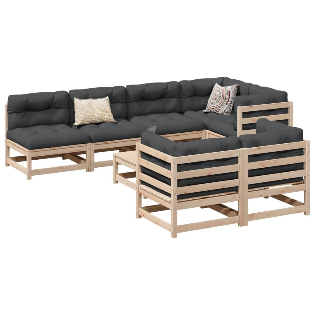 vidaXL vidaXL 8 Piece Garden Sofa Set Solid Wood Pine - Garden Sofa Sets