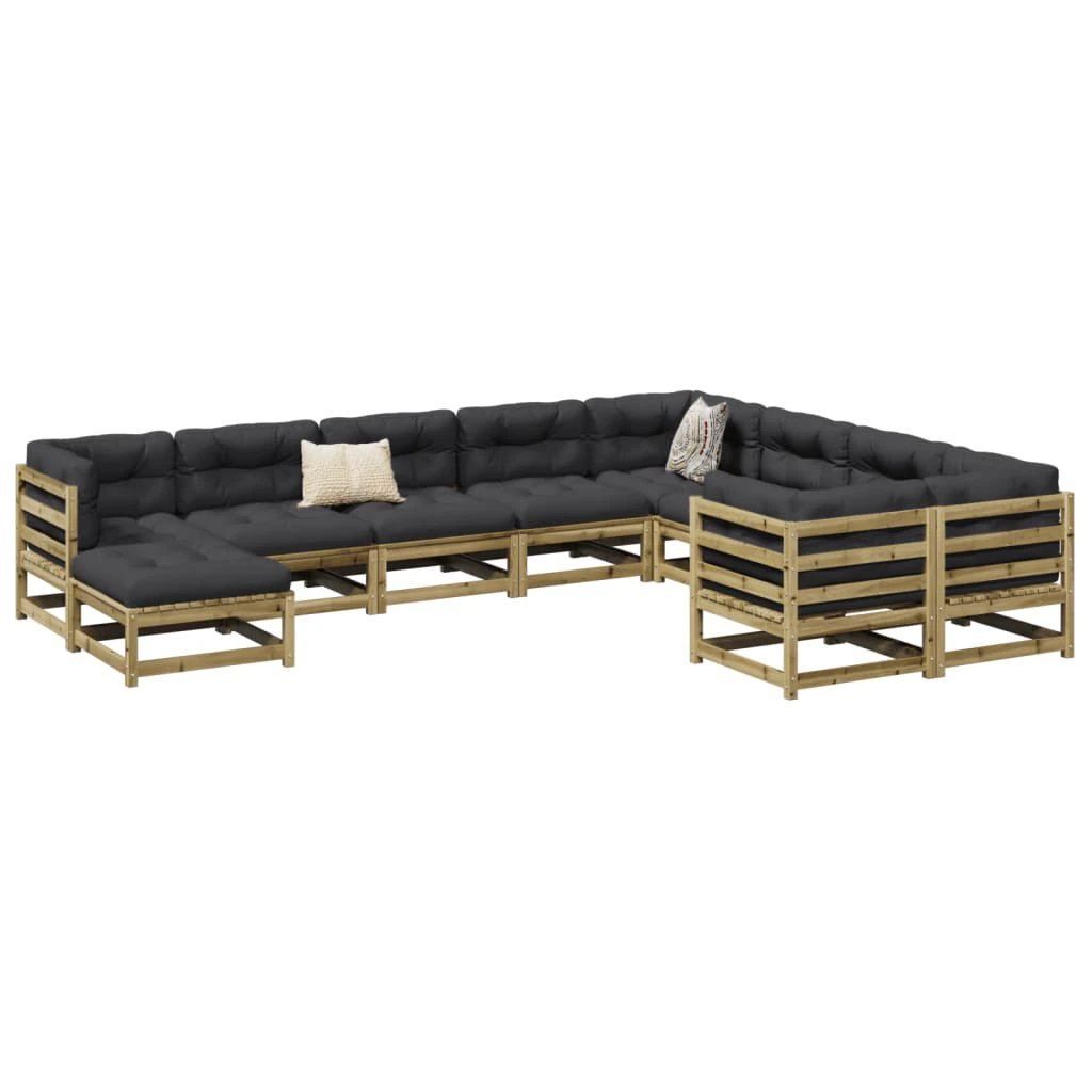 vidaXL 10 Piece Garden Sofa Set Solid Wood Pine by vidaXL