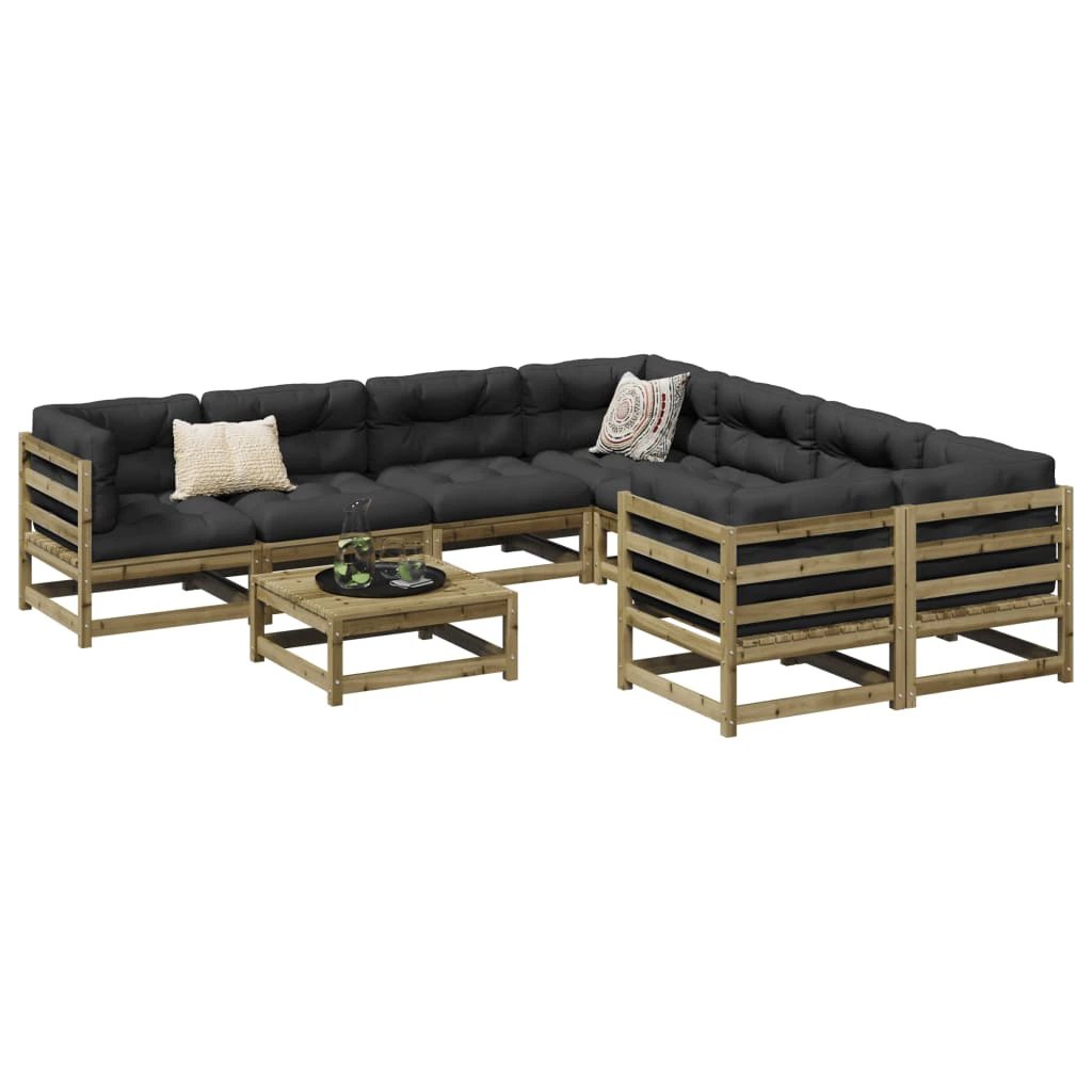 vidaXL 9 Piece Garden Sofa Set Solid Wood Pine by vidaXL