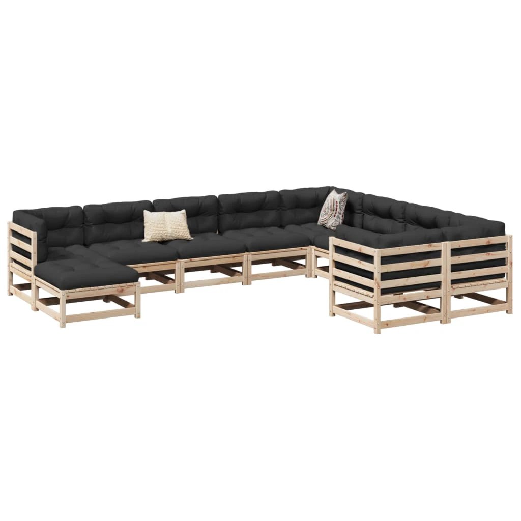 vidaXL 10 Piece Garden Sofa Set Solid Wood Pine by vidaXL