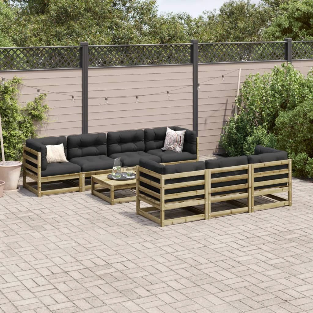 vidaXL vidaXL 8 Piece Garden Sofa Set Solid Wood Pine - Garden Sofa Sets