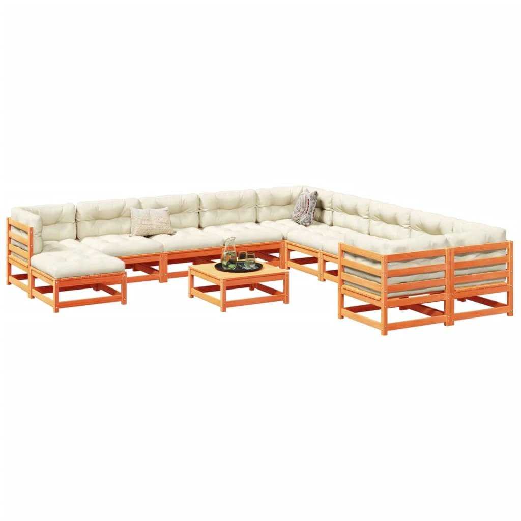 vidaXL 12 Piece Garden Sofa Set Solid Wood Pine by vidaXL
