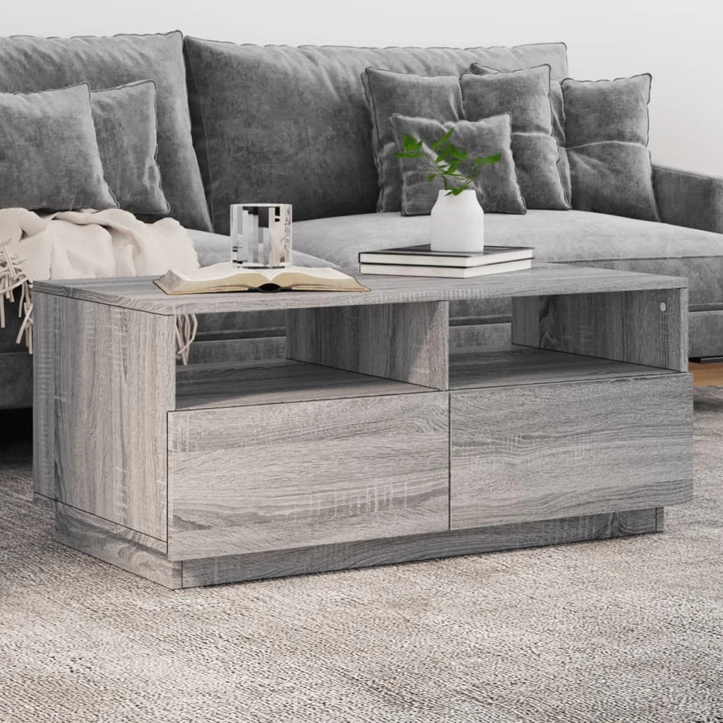 VidaXL Coffee Table 50x49x40 cm LED Lights Living Room by vidaXL