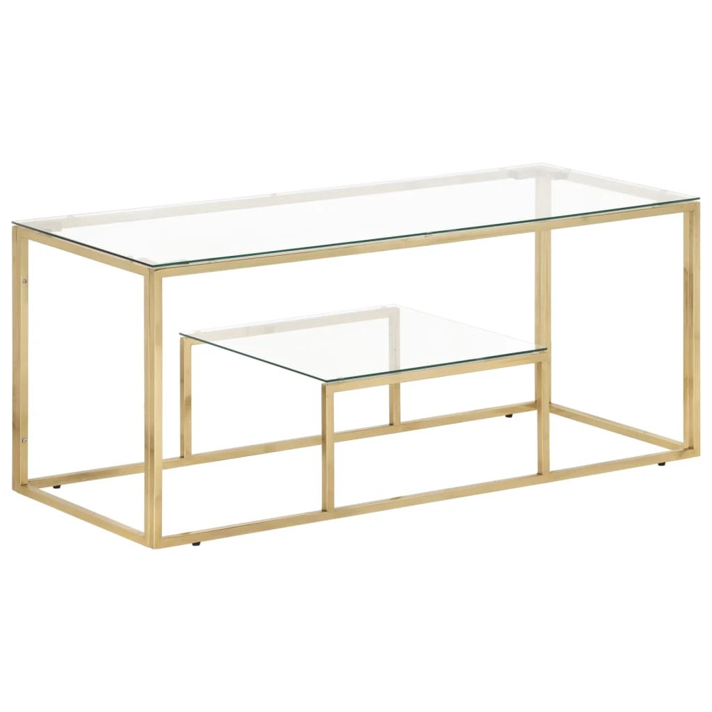 vidaXL VidaXL Coffee Table With Tempered Glass Top For Living Room - Coffee Table