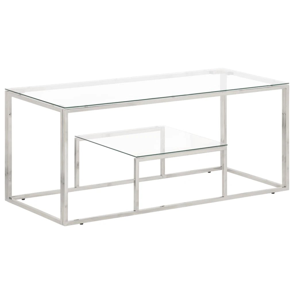 vidaXL VidaXL Coffee Table With Tempered Glass Top For Living Room - Coffee Table