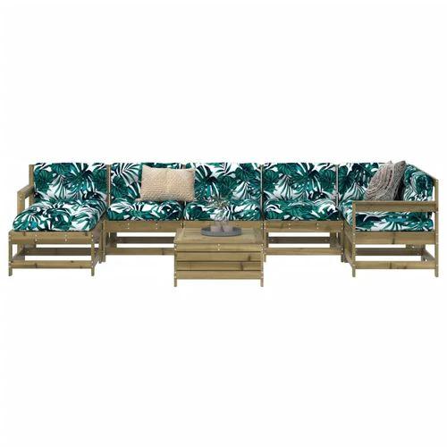 vidaXL 8 Piece Garden Sofa Set Solid Wood Pine with Cushions for Outdoor Family Gatherings by vidaXL