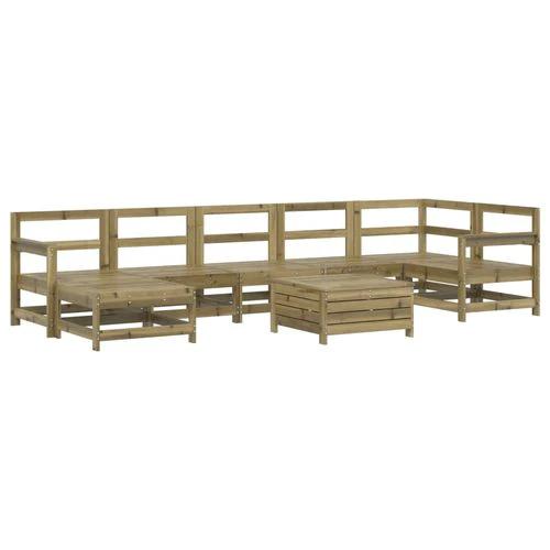 vidaXL vidaXL 8 Piece Garden Sofa Set Solid Wood Pine with Cushions for Outdoor Family Gatherings - Garden Sofa Sets