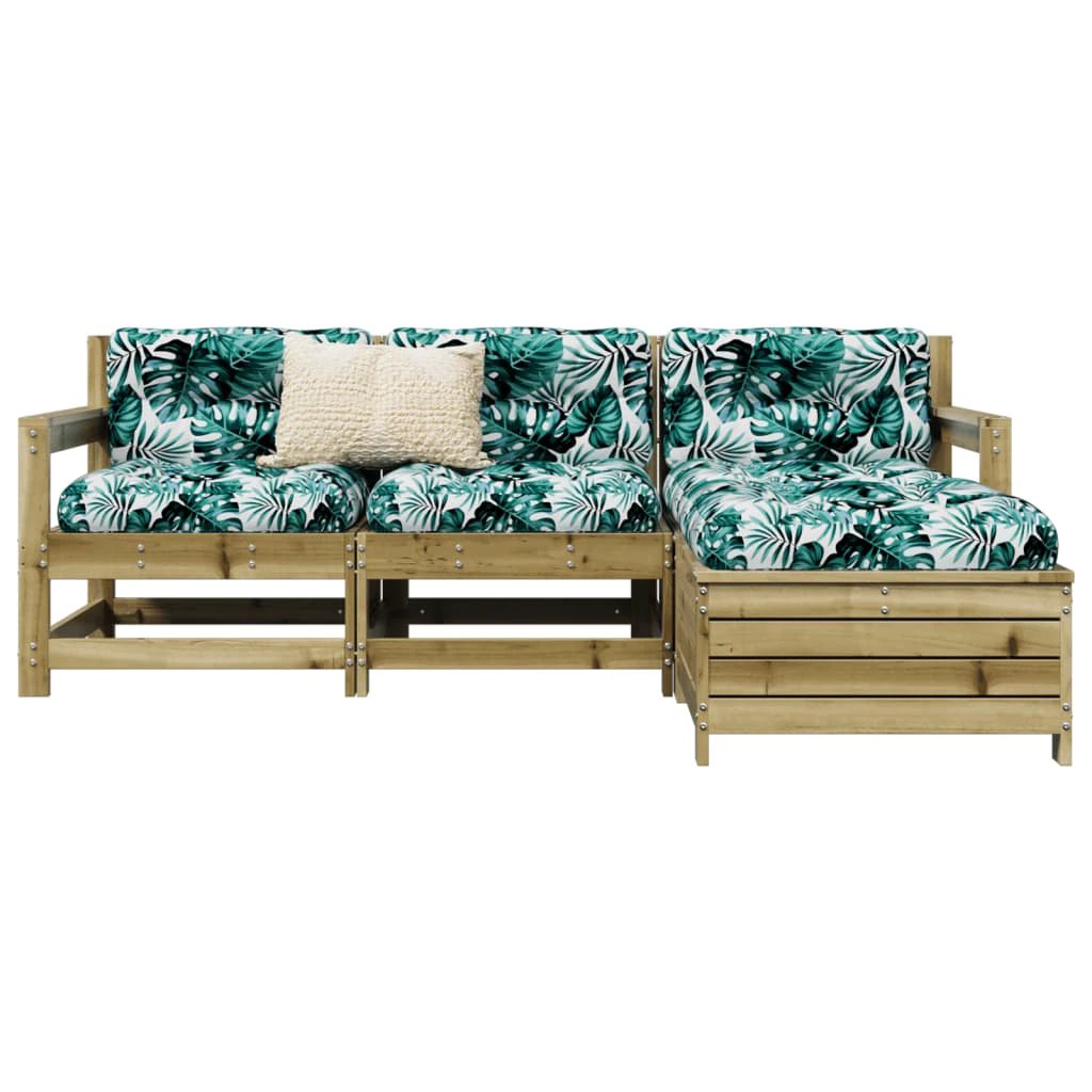 vidaXL vidaXL 4 Piece Garden Sofa Set Solid Wood Pine - Garden Sofa Sets