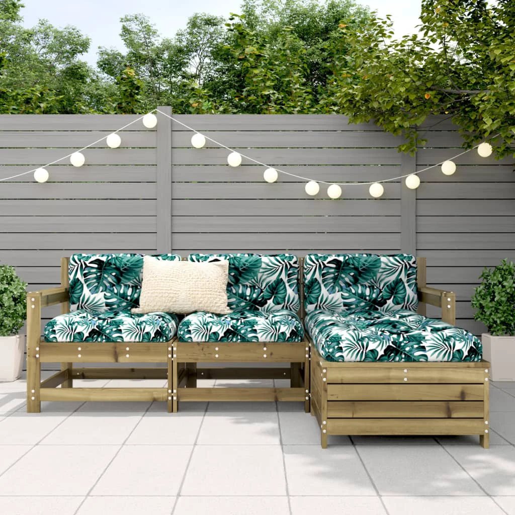 vidaXL vidaXL 4 Piece Garden Sofa Set Solid Wood Pine - Garden Sofa Sets
