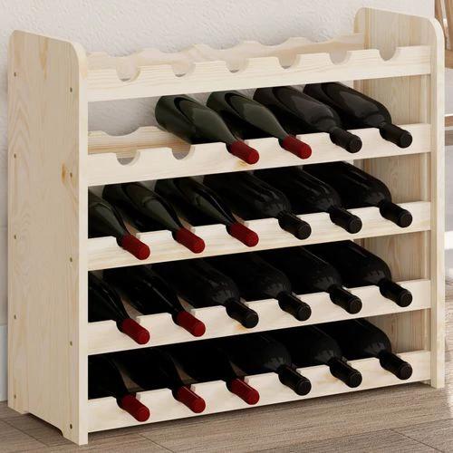 vidaXL vidaXL Wooden Wine Rack 33x25x37 cm Solid Pine with Ample Storage for Wine Enthusiasts - Wine Rack