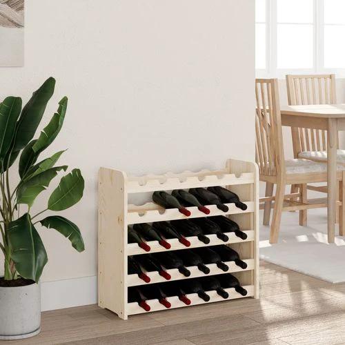 vidaXL vidaXL Wooden Wine Rack 33x25x37 cm Solid Pine with Ample Storage for Wine Enthusiasts - Wine Rack