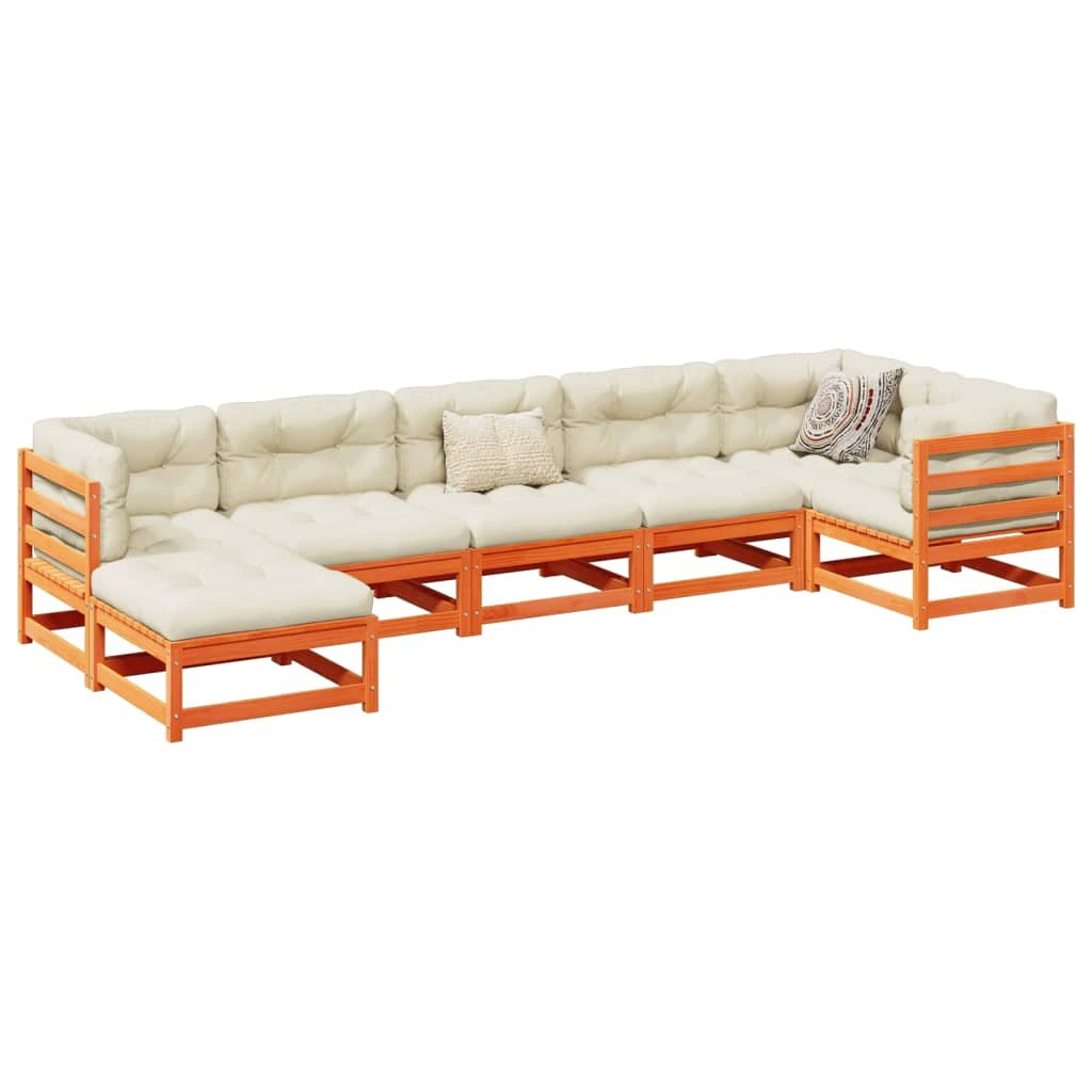 vidaXL 7 Piece Garden Sofa Set Solid Wood Pine by vidaXL