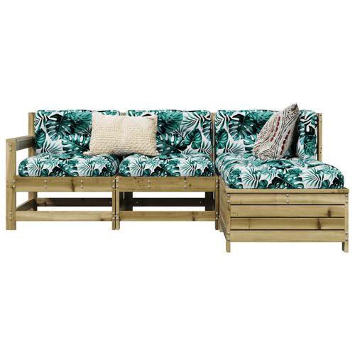 vidaXL vidaXL 4 Piece Garden Sofa Set 200 x 200 cm Solid Pinewood with Cushions for Outdoor Relaxation - Garden Sofa Sets