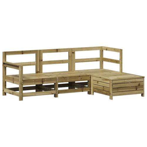 vidaXL vidaXL 4 Piece Garden Sofa Set 200 x 200 cm Solid Pinewood with Cushions for Outdoor Relaxation - Garden Sofa Sets