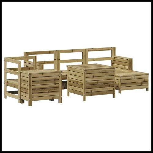vidaXL vidaXL 7 Piece Garden Sofa Set with Cushions Solid Pinewood for Outdoor Relaxation with Family and Friends - Garden Sofa Sets