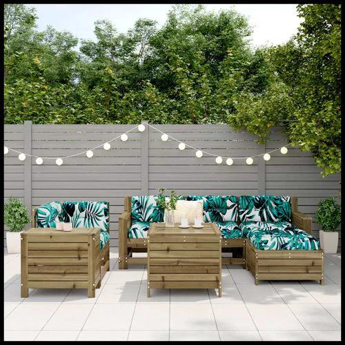 vidaXL vidaXL 7 Piece Garden Sofa Set with Cushions Solid Pinewood for Outdoor Relaxation with Family and Friends - Garden Sofa Sets