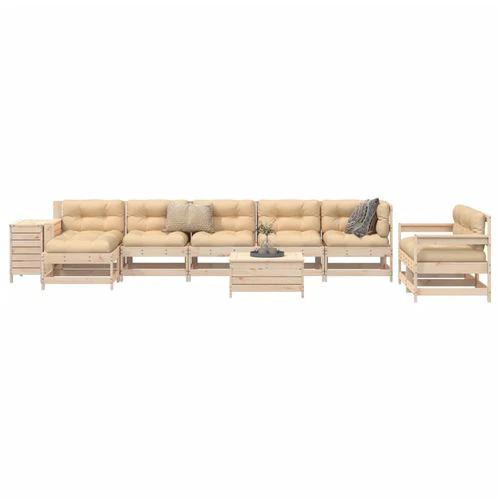 vidaXL vidaXL 10 Piece Garden Sofa Set Solid Wood Pine with Slatted Design for Outdoor Relaxation and Family Gatherings - Garden Sofa Sets
