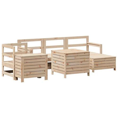 vidaXL vidaXL 7 Piece Garden Sofa Set with Cushions in Solid Wood Pine for Outdoor Entertaining - Garden Sofa Sets
