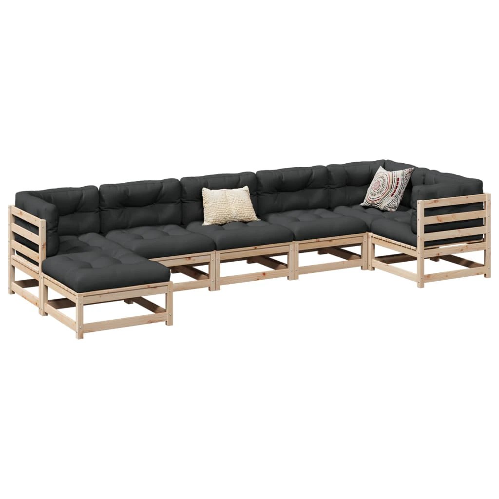 vidaXL vidaXL 7 Piece Garden Sofa Set Solid Wood Pine - Garden Sofa Sets