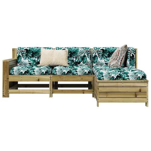 vidaXL vidaXL 4 Piece Garden Sofa Set 230x230x85cm Solid Pinewood with Cushions for Outdoor Entertaining - Garden Sofa Sets