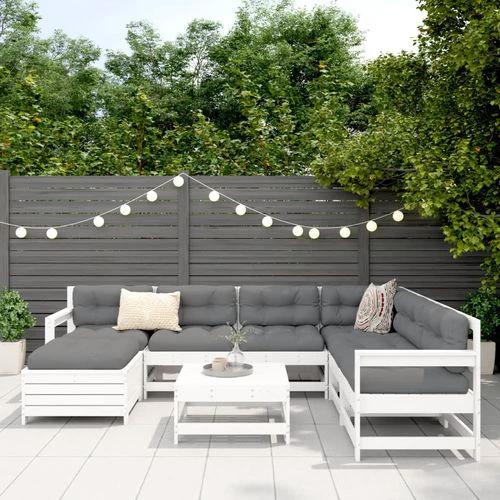 vidaXL 8 Piece Garden Sofa Set with Cushions in Solid Pinewood for Outdoor Family Gatherings by vidaXL